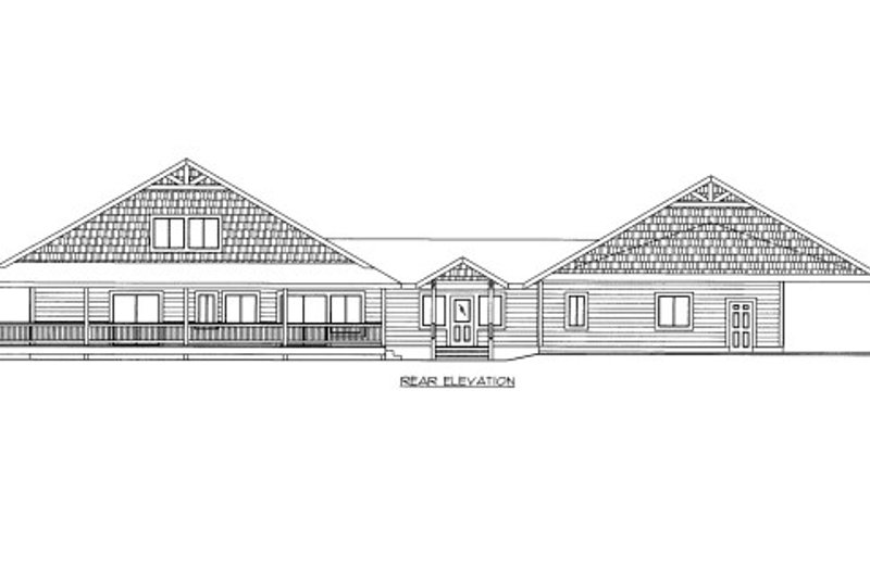 Dream House Plan - Exterior - Rear Elevation for Bungalow House Plan #117-739 - 4 bed, 2.5 bath