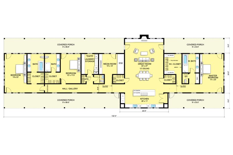 Dream House Plan - Floor Plan - Main Floor for Ranch House Plan #888-6 - 3 bed, 3 bath