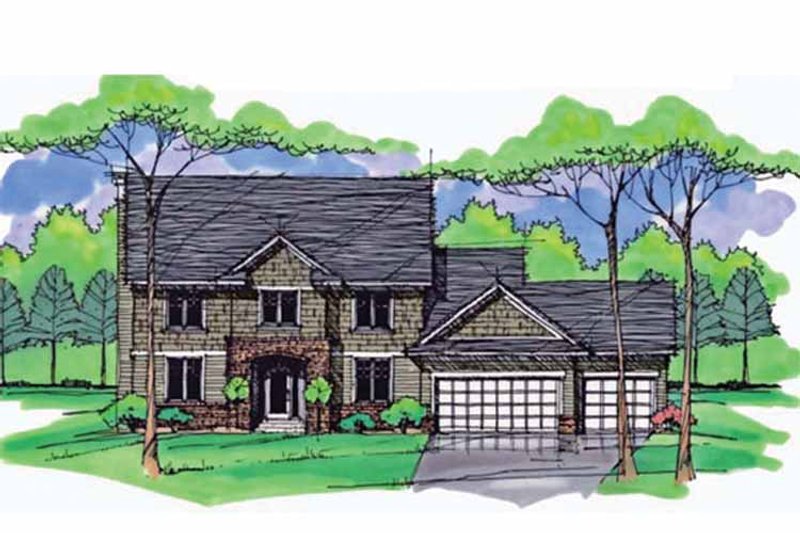 Dream House Plan - Exterior - Front Elevation 3 for Colonial House Plan #51-1008 - 4 bed, 2.5 bath