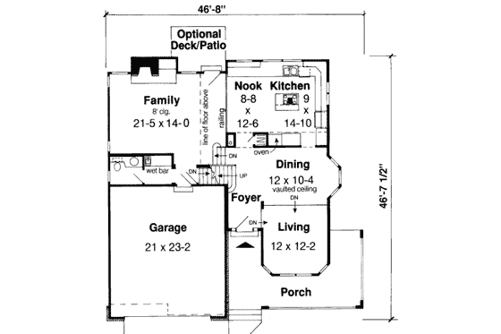Floor Plan - Main Floor for Traditional House Plan #312-340 - 3 bed, 2.5 bath