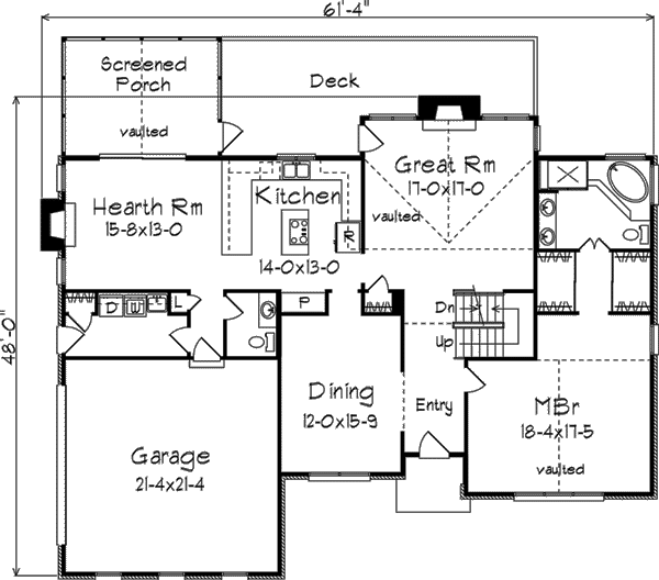 Home Plan - Traditional Floor Plan - Main Floor Plan #57-122