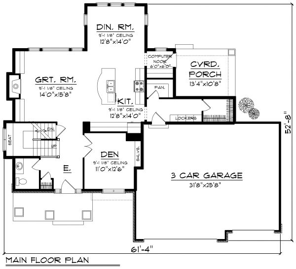 Home Plan - Prairie Floor Plan - Main Floor Plan #70-1178