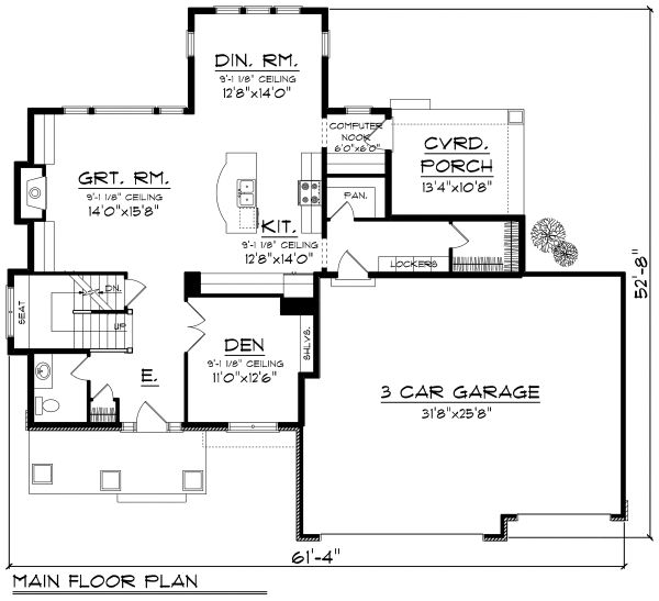 House Plan Design - Prairie Floor Plan - Main Floor Plan #70-1178