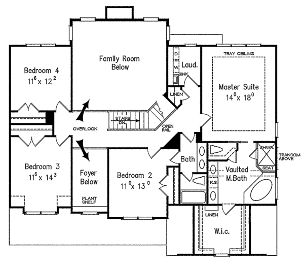 House Design - Traditional Floor Plan - Upper Floor Plan #927-340
