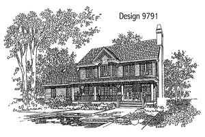 Exterior - Rear Elevation for Country House Plan #929-233 - 3 bed, 2.5 bath