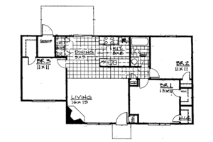 Floor Plan - Main Floor for Contemporary House Plan #30-251 - 3 bed, 1 bath