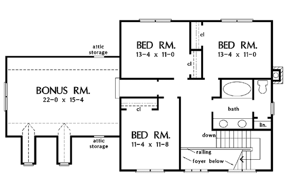Floor Plan - Upper Floor for Country House Plan #929-737 - 4 bed, 2.5 bath
