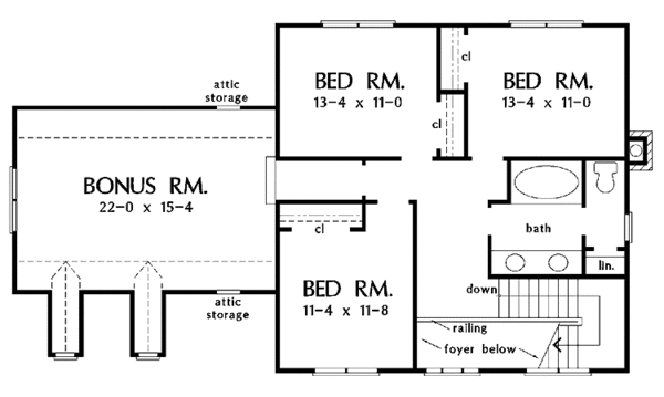Dream House Plan - Country Floor Plan - Upper Floor Plan #929-737