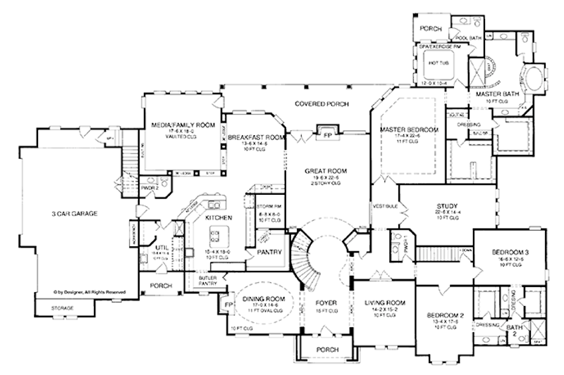 Home Plan - Floor Plan - Main Floor for Country House Plan #952-274 - 5 bed, 3 bath