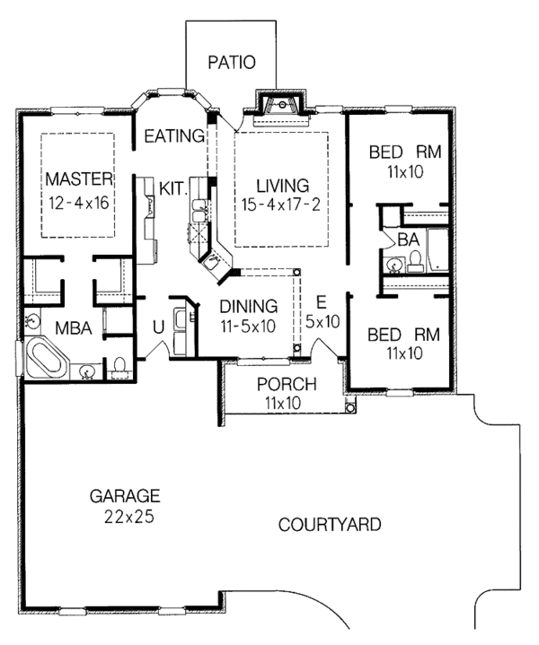 Dream House Plan - Ranch Floor Plan - Main Floor Plan #15-350