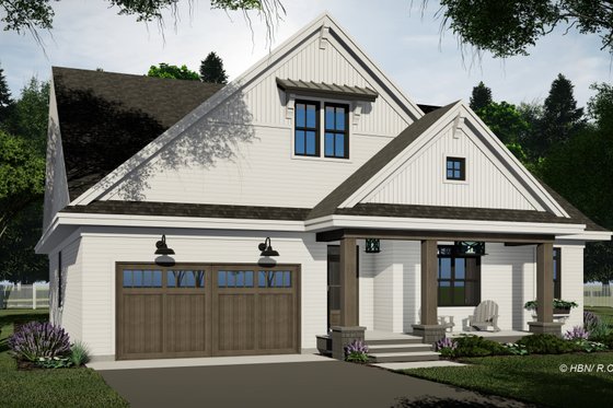 Exterior - Front Elevation 4 for Farmhouse House Plan #51-1327 - 3 bed, 2.5 bath