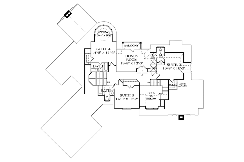 Home Plan - Floor Plan - Upper Floor for Country House Plan #453-403 - 5 bed, 5 bath