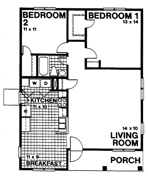 House Blueprint - Cottage Floor Plan - Main Floor Plan #30-235