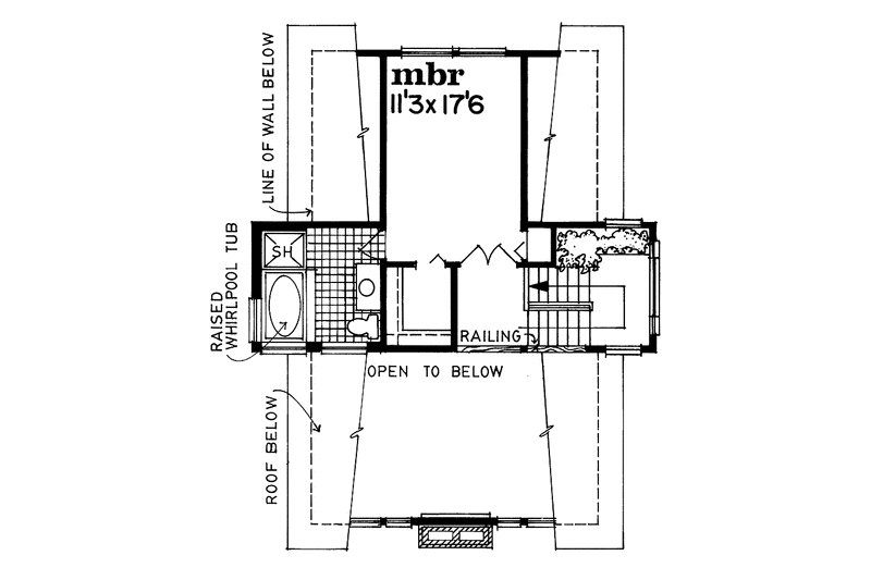 House Blueprint - Floor Plan - Upper Floor for Contemporary House Plan #47-728 - 3 bed, 2 bath