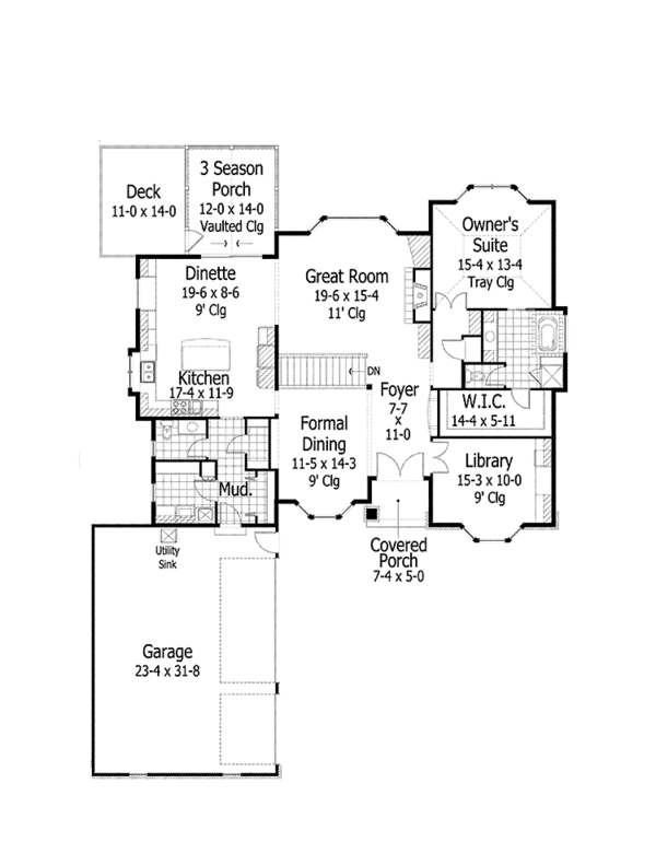 House Plan Design - Colonial Floor Plan - Main Floor Plan #51-1068