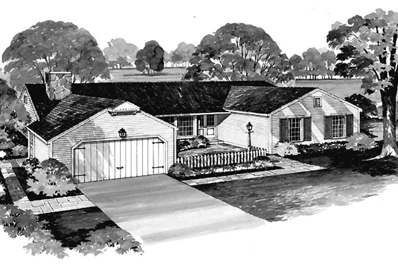 House Plan Design - Ranch Exterior - Front Elevation Plan #72-573