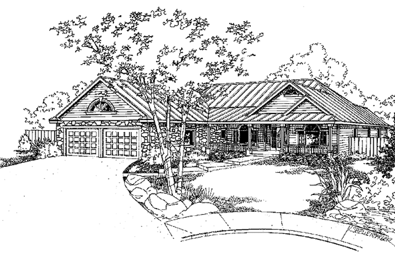 House Design - Country Exterior - Front Elevation Plan #60-1034