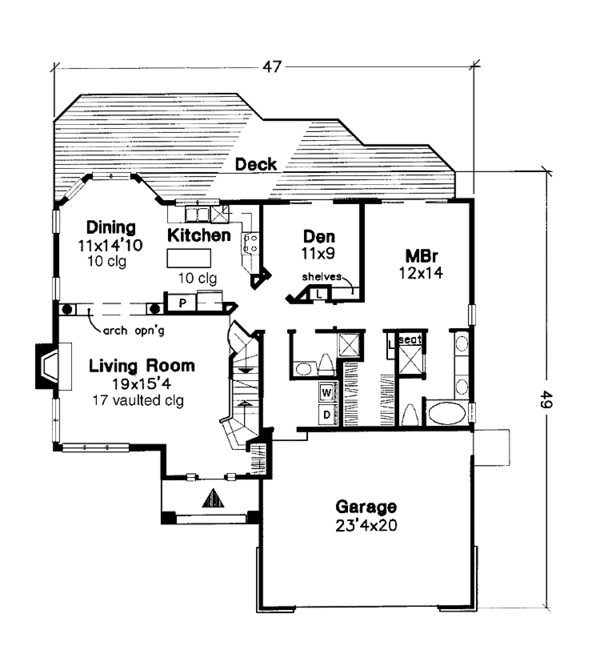 Architectural House Design - European Floor Plan - Main Floor Plan #320-1058