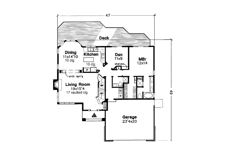 Home Plan - Floor Plan - Main Floor for European House Plan #320-1058 - 3 bed, 3 bath