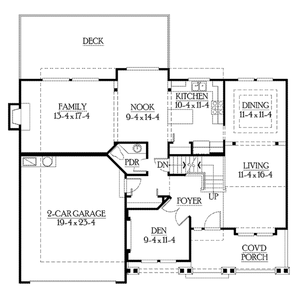 Architectural House Design - Craftsman Floor Plan - Main Floor Plan #132-359