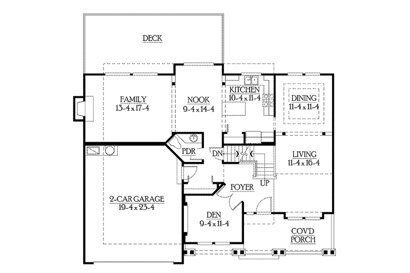 Home Plan - Floor Plan - Main Floor for Craftsman House Plan #132-359 - 3 bed, 2.5 bath