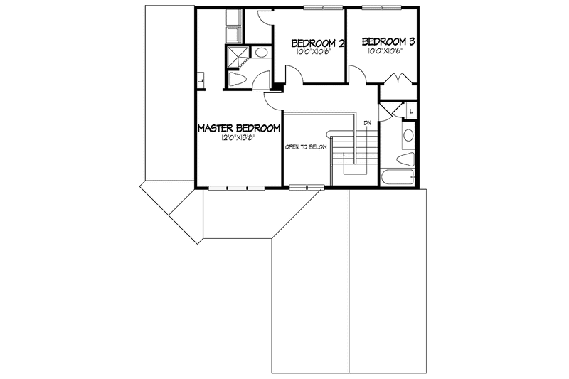 Home Plan - Floor Plan - Upper Floor for Country House Plan #320-1445 - 4 bed, 3 bath
