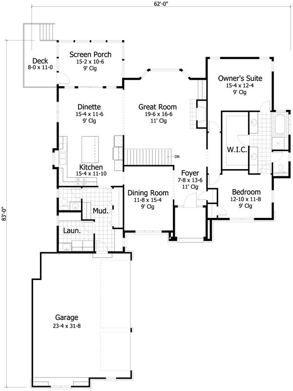 European Style House Plan - 4 Beds 2.5 Baths 3573 Sq/Ft Plan #51-481 ...