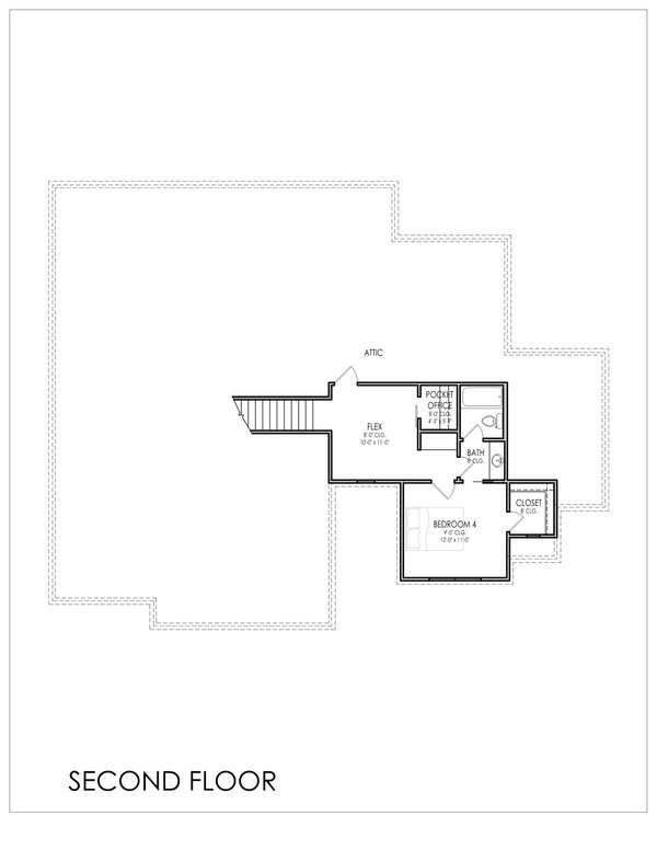 Farmhouse Floor Plan - Upper Floor Plan #1119-2