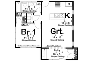 Modern Style House Plan - 1 Beds 1 Baths 675 Sq/Ft Plan #455-540 