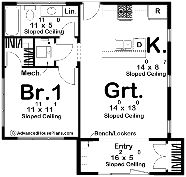 Home Plan - Modern Floor Plan - Main Floor Plan #455-540