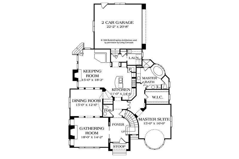 House Plan Design - Floor Plan - Main Floor for Country House Plan #453-293 - 3 bed, 3.5 bath