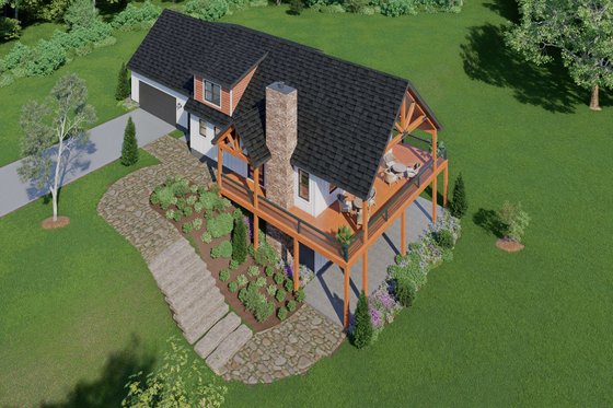 Exterior - Other Elevation 3 for Cabin House Plan #932-1342 - 3 bed, 2.5 bath