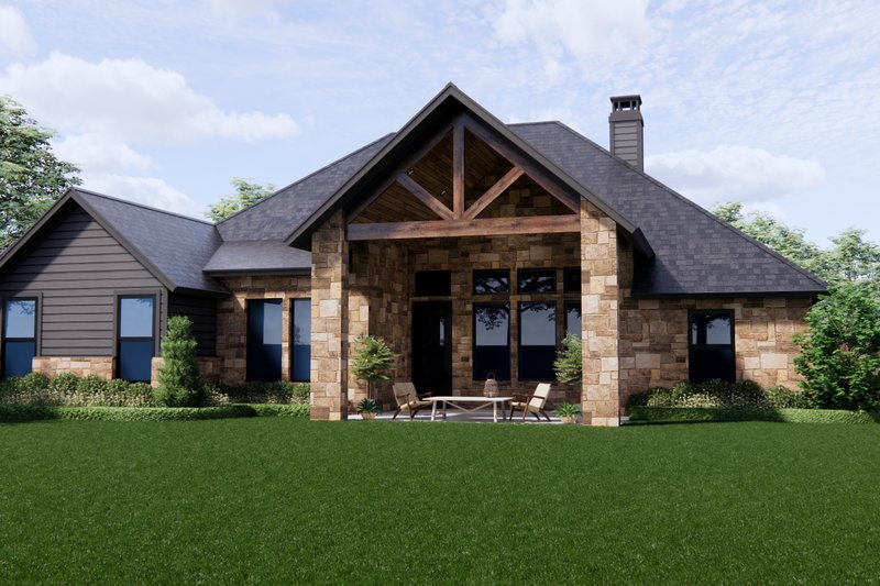 House Blueprint - Exterior - Rear Elevation for Country House Plan #1096-106 - 4 bed, 2 bath