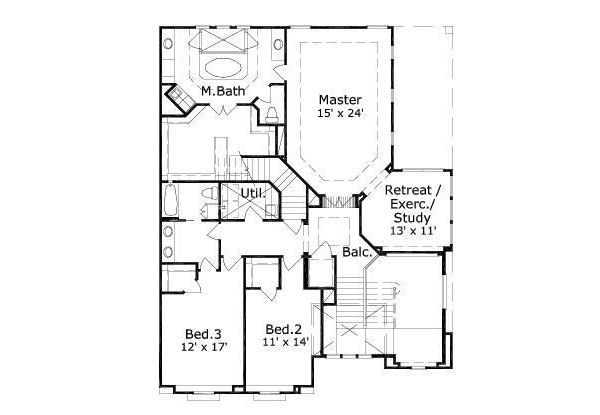 European Floor Plan - Upper Floor Plan #411-727