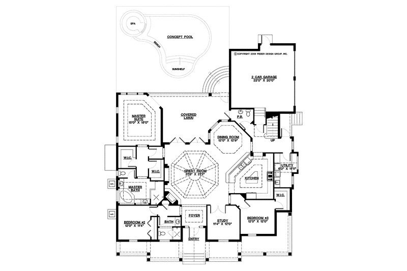 Home Plan - Floor Plan - Main Floor for Country House Plan #1017-149 - 4 bed, 3.5 bath