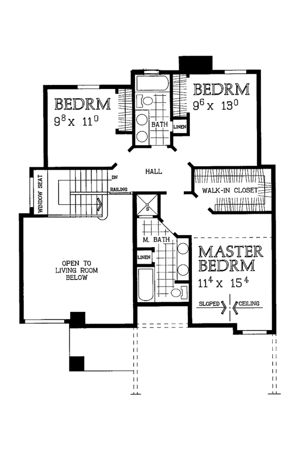 Home Plan - Contemporary Floor Plan - Upper Floor Plan #72-949