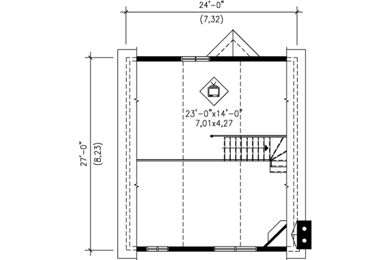 Architectural House Design - Floor Plan - Other Floor for Contemporary House Plan #25-4199 - 1 bed, 1 bath