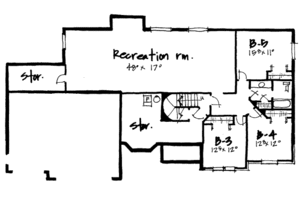 Floor Plan - Lower Floor for European House Plan #308-211 - 5 bed, 3.5 bath