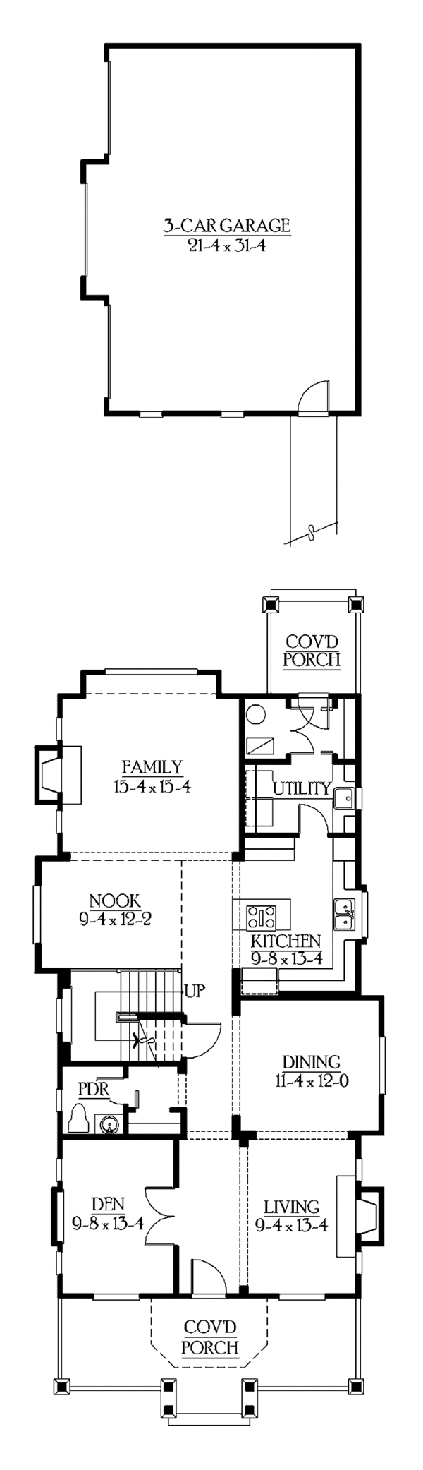 Architectural House Design - Craftsman Floor Plan - Main Floor Plan #132-296