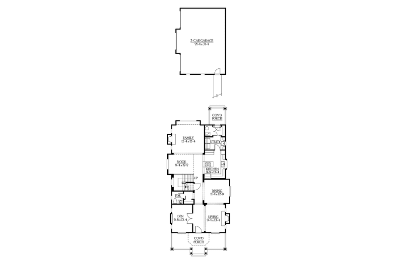 Home Plan - Floor Plan - Main Floor for Craftsman House Plan #132-296 - 3 bed, 2.5 bath