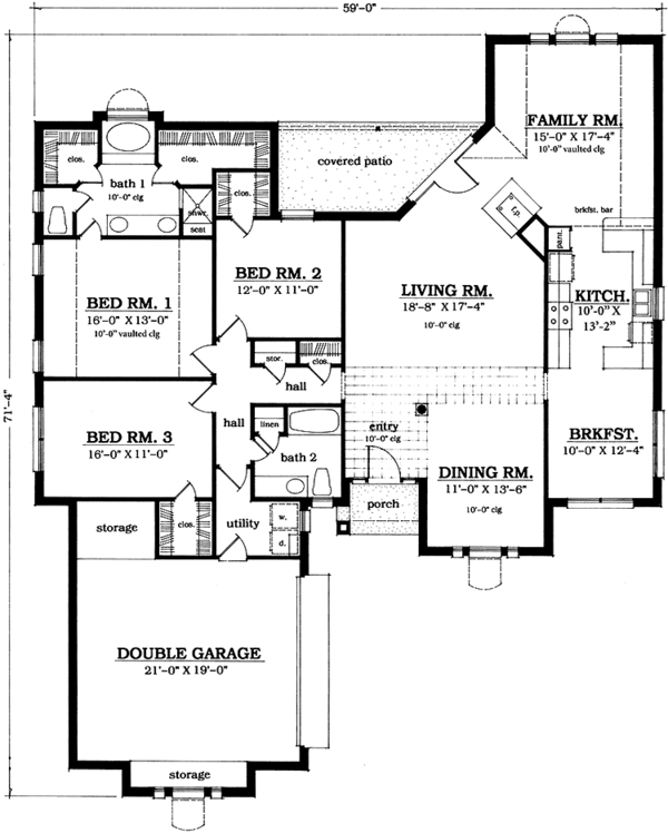 House Plan Design - European Floor Plan - Main Floor Plan #42-679