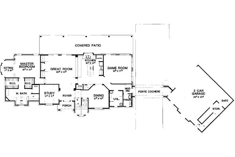 Dream House Plan - Floor Plan - Main Floor for Mediterranean House Plan #472-231 - 4 bed, 3.5 bath