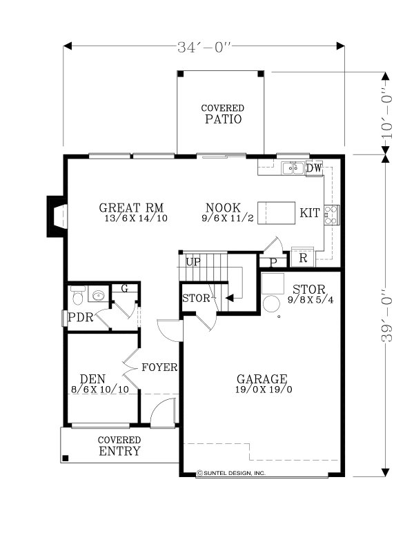 Craftsman Floor Plan - Main Floor Plan #53-708