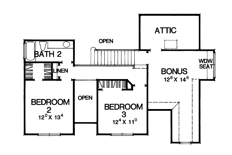 House Blueprint - Floor Plan - Upper Floor for Country House Plan #472-108 - 3 bed, 2.5 bath