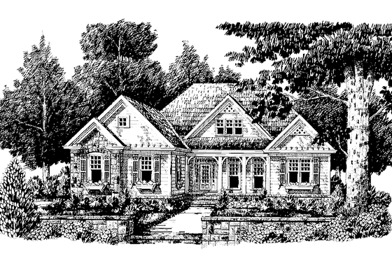 Exterior - Front Elevation 3 for Country House Plan #927-108 - 3 bed, 2 bath