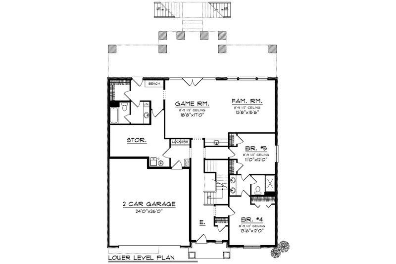 Dream House Plan - Floor Plan - Lower Floor for Traditional House Plan #70-1435 - 5 bed, 5.5 bath