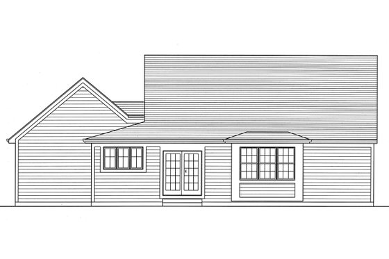 Exterior - Rear Elevation for Farmhouse House Plan #46-868 - 3 bed, 2.5 bath