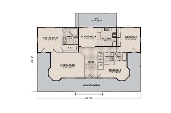 Floor Plan - Main Floor 1 for Farmhouse House Plan #1082-9 - 3 bed, 2.5 bath