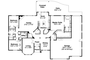 Floor Plan - Main Floor for Traditional House Plan #124-597 - 3 bed, 2.5 bath