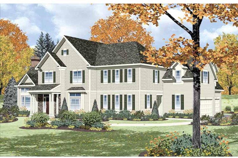 Home Plan - Exterior - Front Elevation 3 for Traditional House Plan #328-457 - 4 bed, 3.5 bath